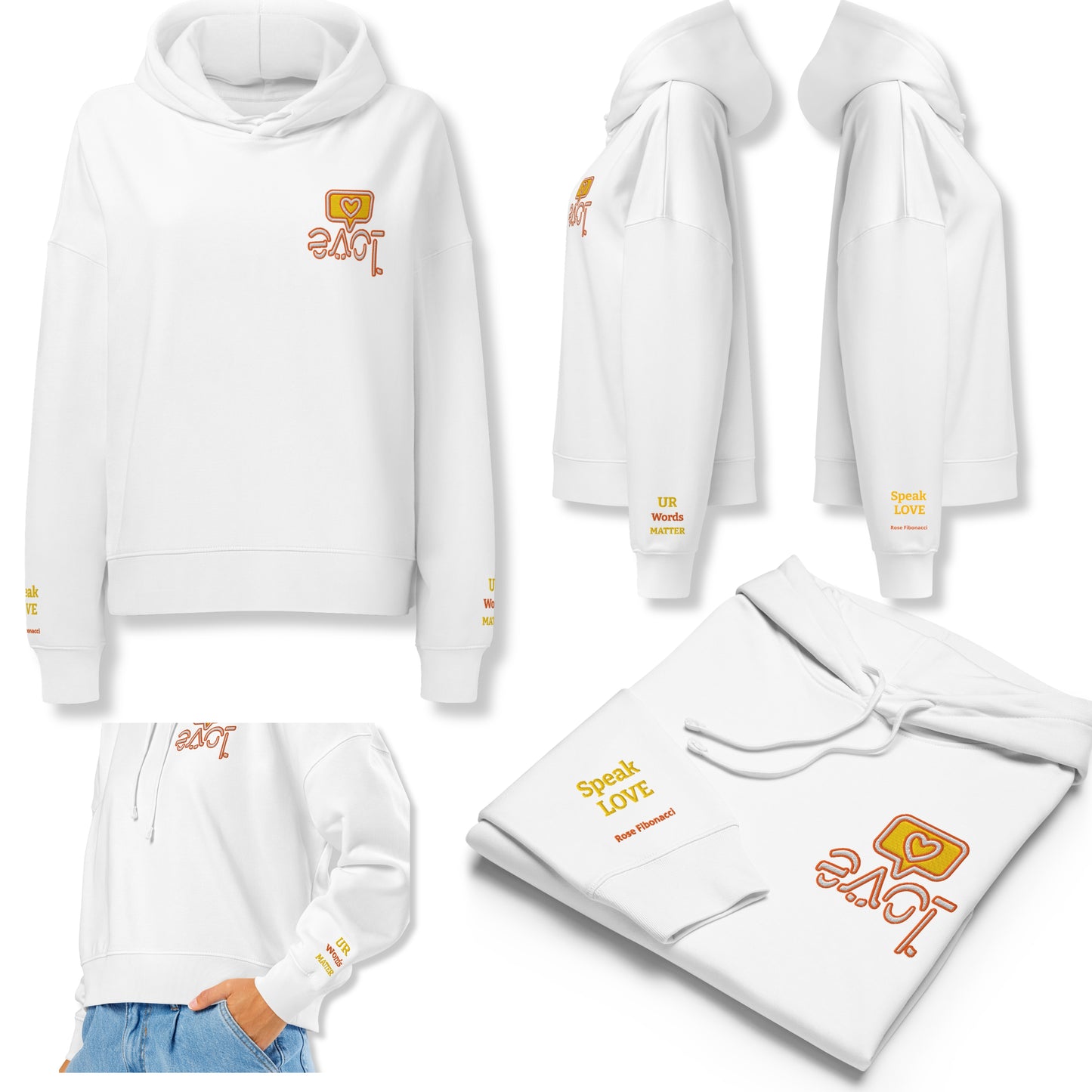 Love Embroidered Woman's Hoodie