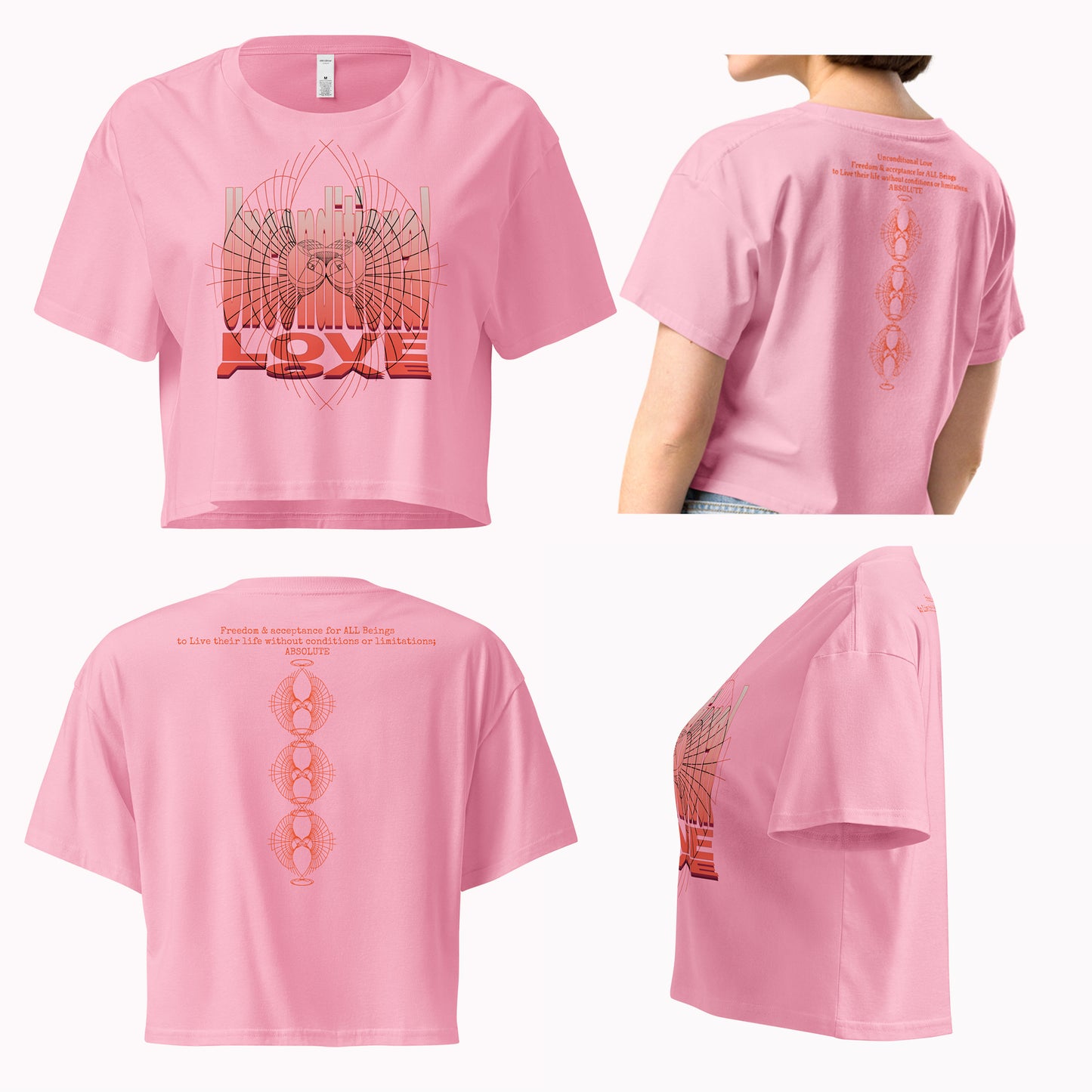 Unconditional Love Orange Crop Top – Inspirational & Mindful Design for Women