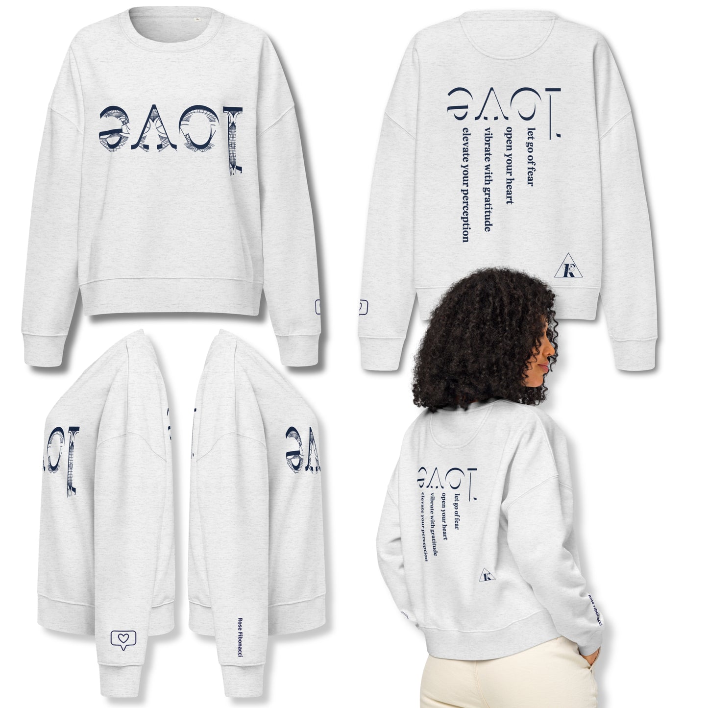 Women’s Love Crewneck - White / Grey