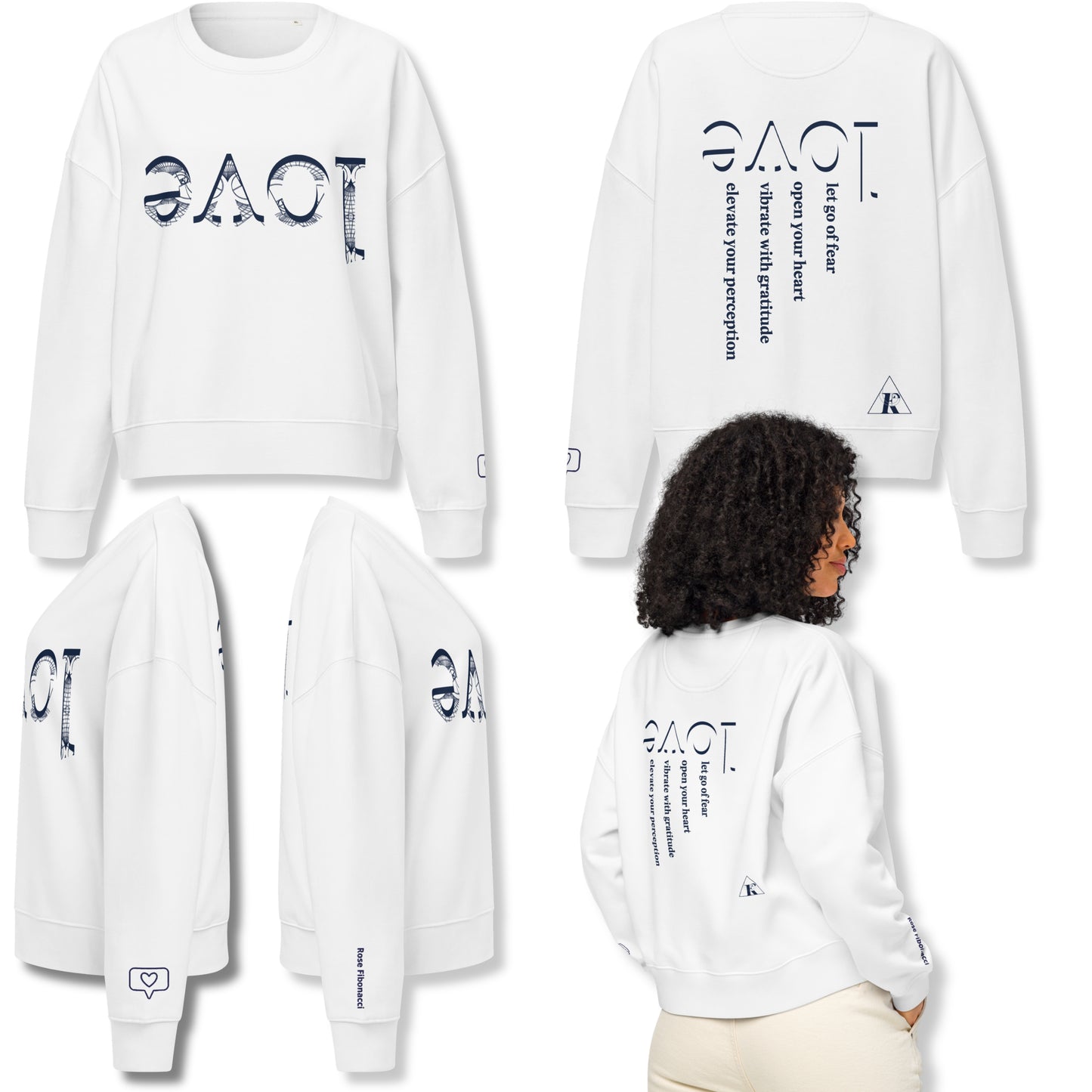 Women’s Love Crewneck - White / Grey