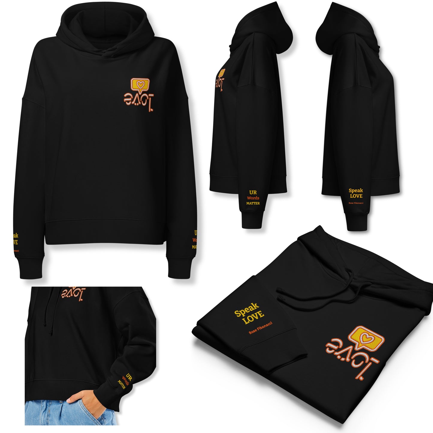 Love Embroidered Woman's Hoodie