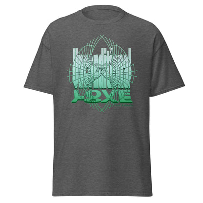 Dark Heather unisex t-shirt with ‘Unconditional Love’ message in Green for spiritual and mindful souls