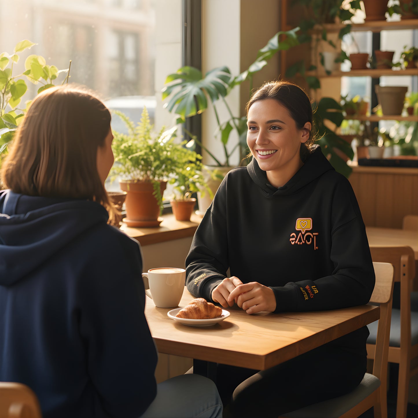 Love Embroidered Woman's Hoodie