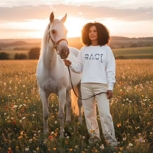 Women’s Love Crewneck - White / Grey